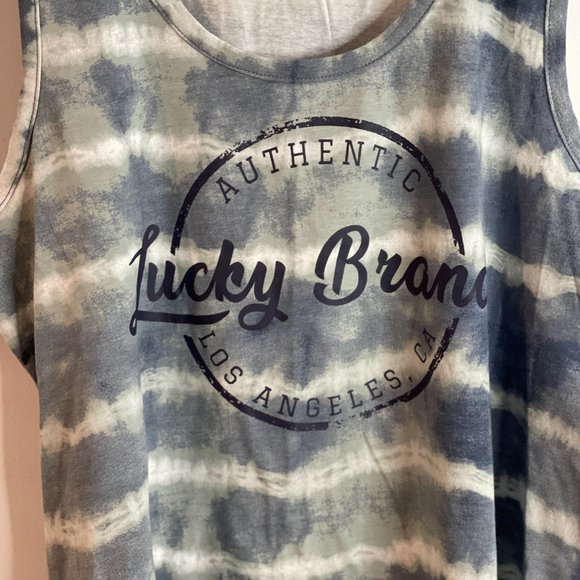 LUCKY BRAND LOS ANGELES Official Women’s Tie Dye Logo Tank Top T-Shirt Sz XL - Picture 2 of 7